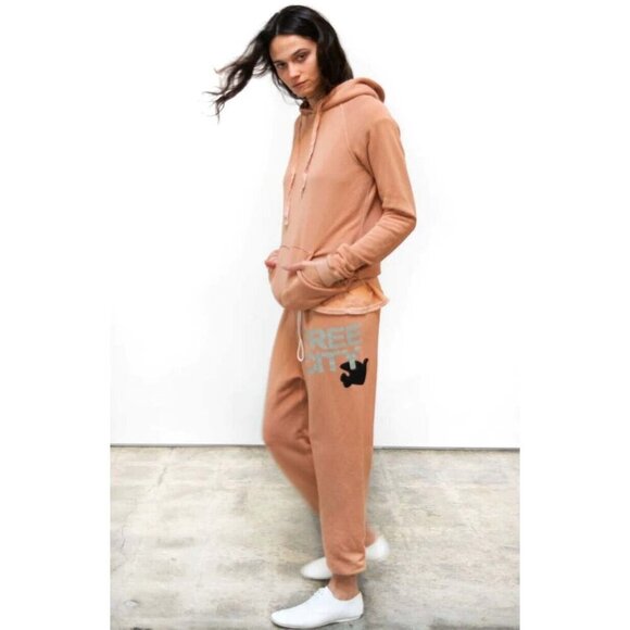 Freecity SUPERFLUFF LUX pullover hoodie in Camel Light Brown Size Small - Picture 1 of 8